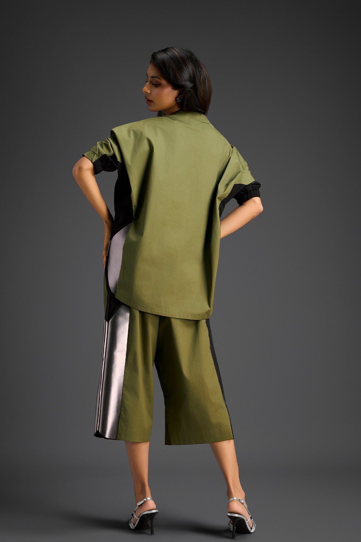 Deepika Arora Relaxed Olive Co-ord Indian designer wear online shopping melange singapore 