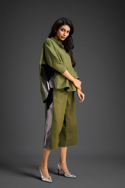 Deepika Arora Relaxed Olive Co-ord Indian designer wear online shopping melange singapore 