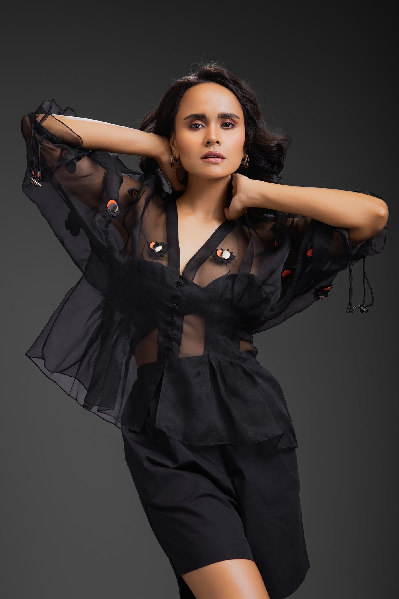 Deepika Arora Sheer Top indian designer wear online shopping melange singapore