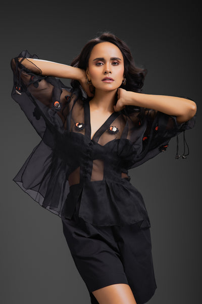 Deepika Arora Sheer Top indian designer wear online shopping melange singapore