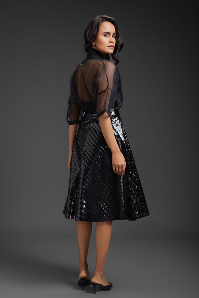 Deepika Arora Sheer Top With Skirt indian designer wear online shopping melange singapore