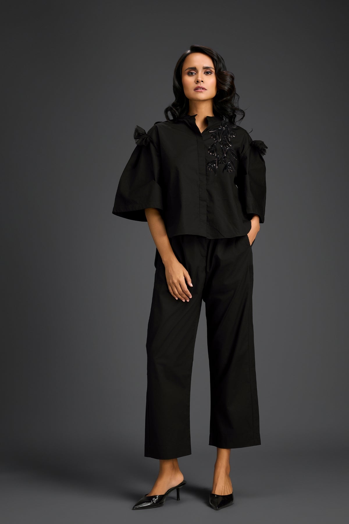 Deepika Arora Structured Coord Set Black Indian designer wear online shopping melange singapore 