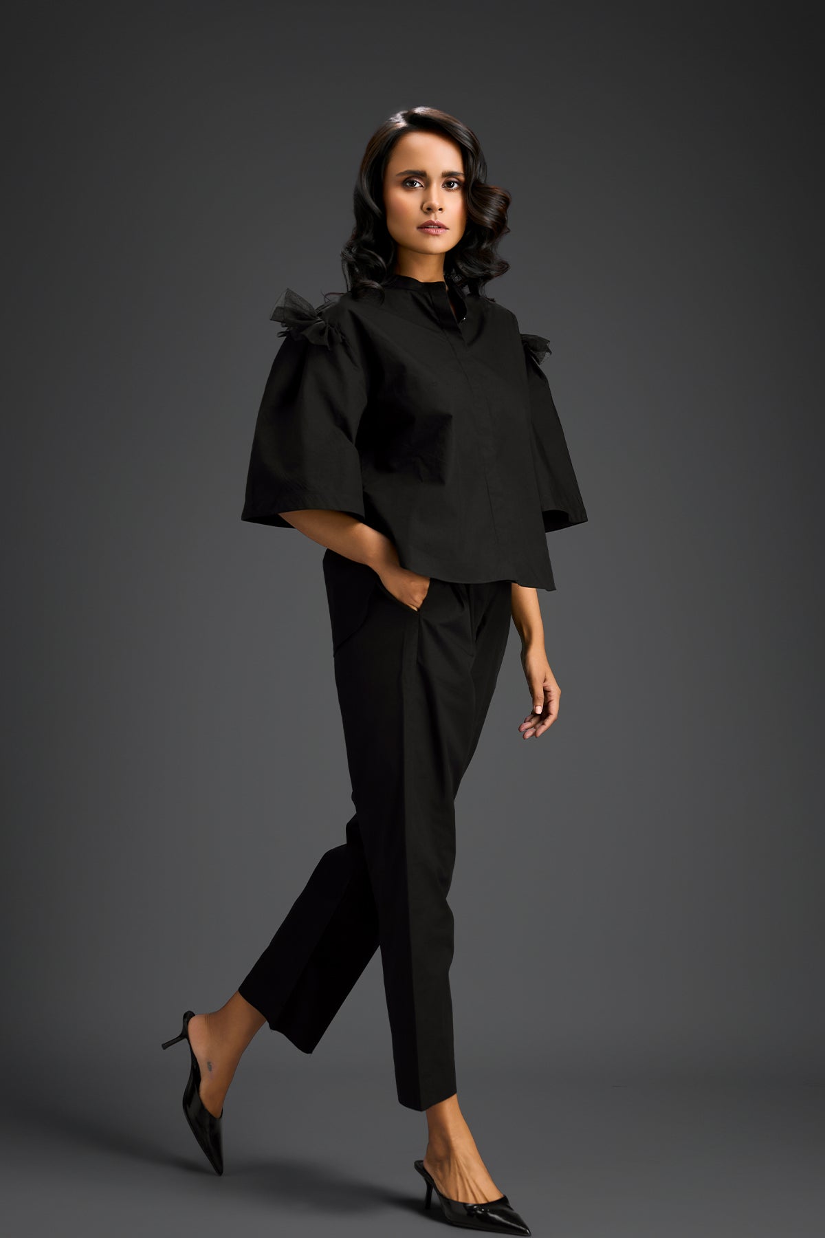 Deepika Arora Structured Coord Set Black Indian designer wear online shopping melange singapore 