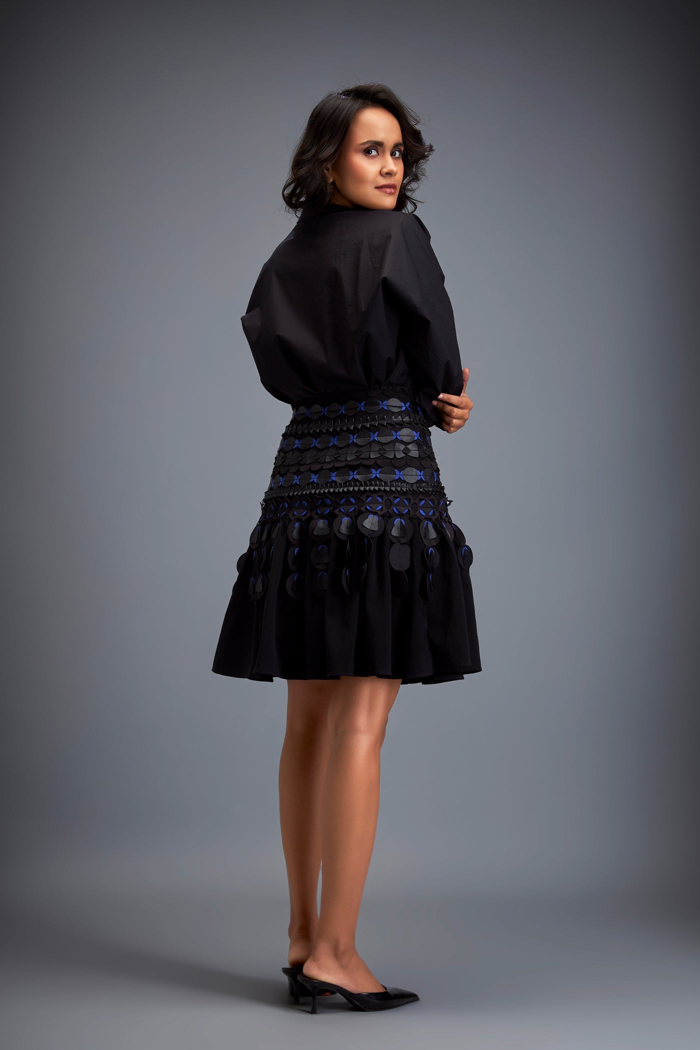 Deepika Arora Structured Skirt With Layered Circular indian designer wear online shopping melange singapore 