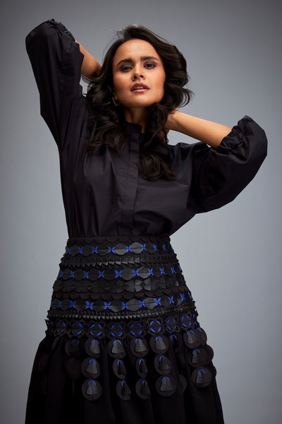Deepika Arora Structured Skirt With Layered Circular indian designer wear online shopping melange singapore 