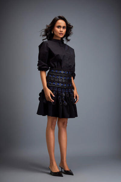 Deepika Arora Structured Skirt With Layered Circular indian designer wear online shopping melange singapore 