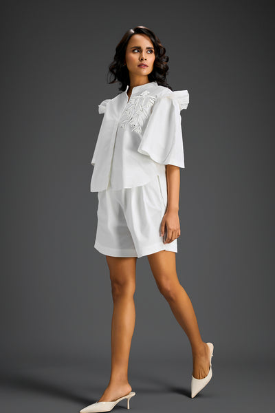 Deepika Arora Structured White Coord Set Indian designer wear online shopping melange singapore 
