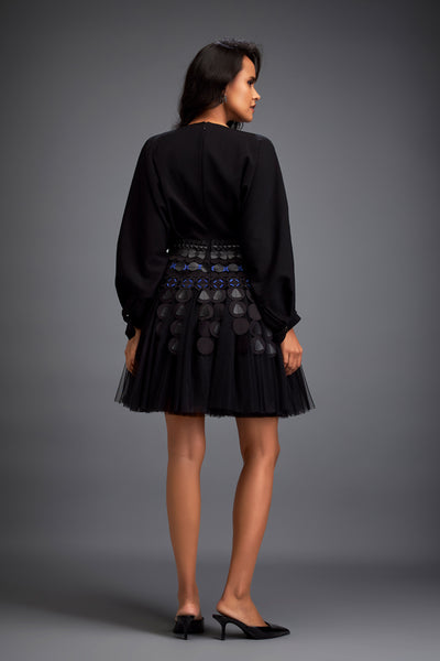 Deepika Arora Stylish Voluminous Black Skirt Indian designer wear online shopping melange singapore