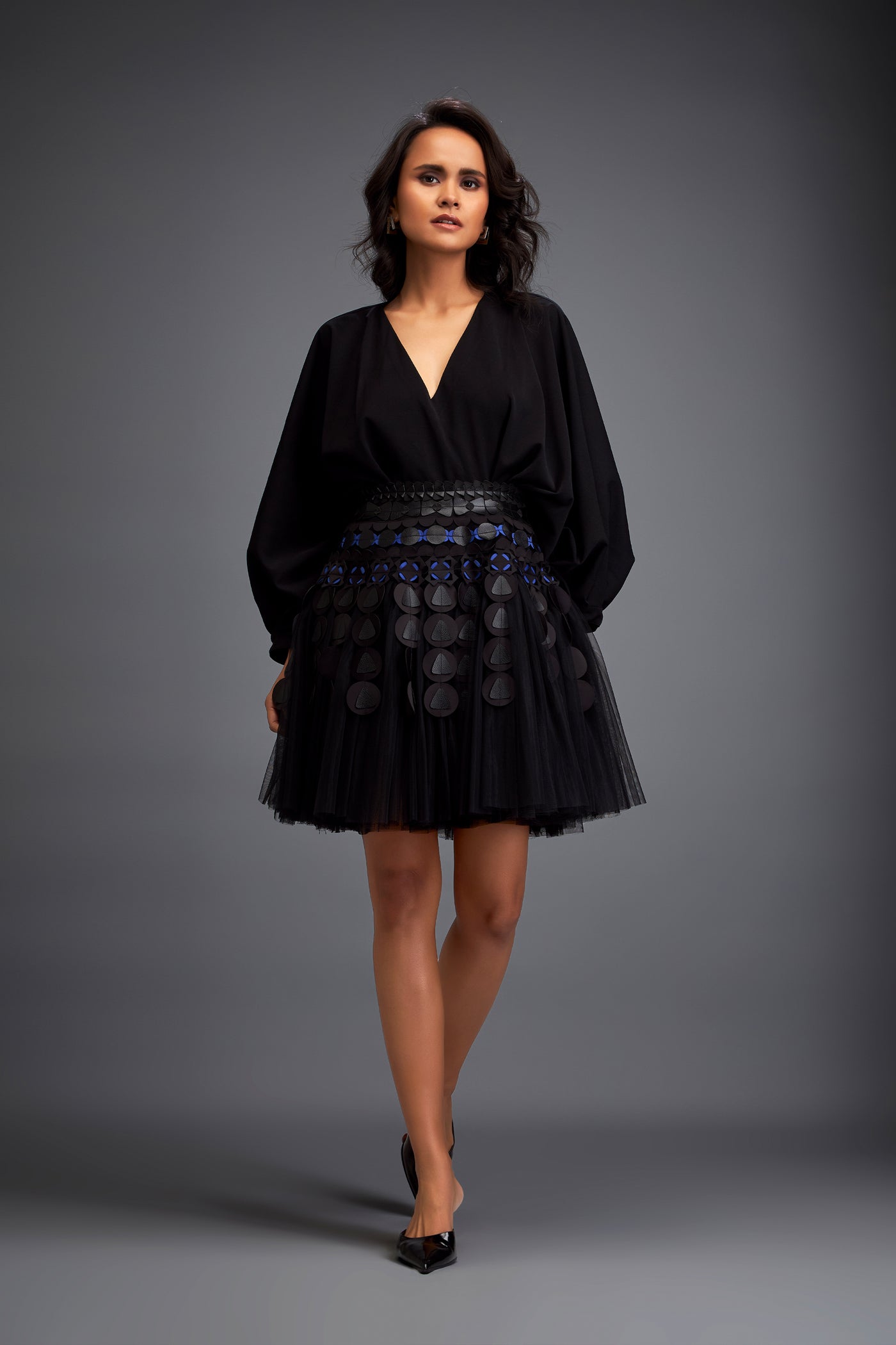 Deepika Arora Stylish Voluminous Black Skirt Indian designer wear online shopping melange singapore