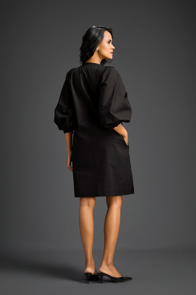 Deepika Arora V-neck Dress Black Indian designer wear online shopping melange singapore 
