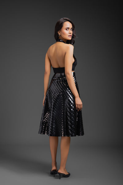 Deepika Arora Vegan Leather Skirt indian designer wear online shopping melange singapore