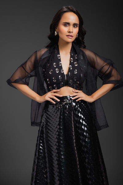 Deepika Arora Vegan Leather Skirt indian designer wear online shopping melange singapore