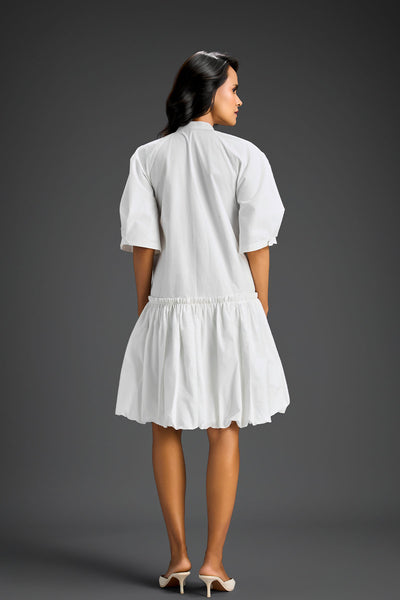 Deepika Arora White Bubble Hem Dress Indian designer wear online shopping melange singapore 