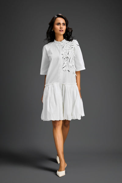 Deepika Arora White Bubble Hem Dress Indian designer wear online shopping melange singapore 
