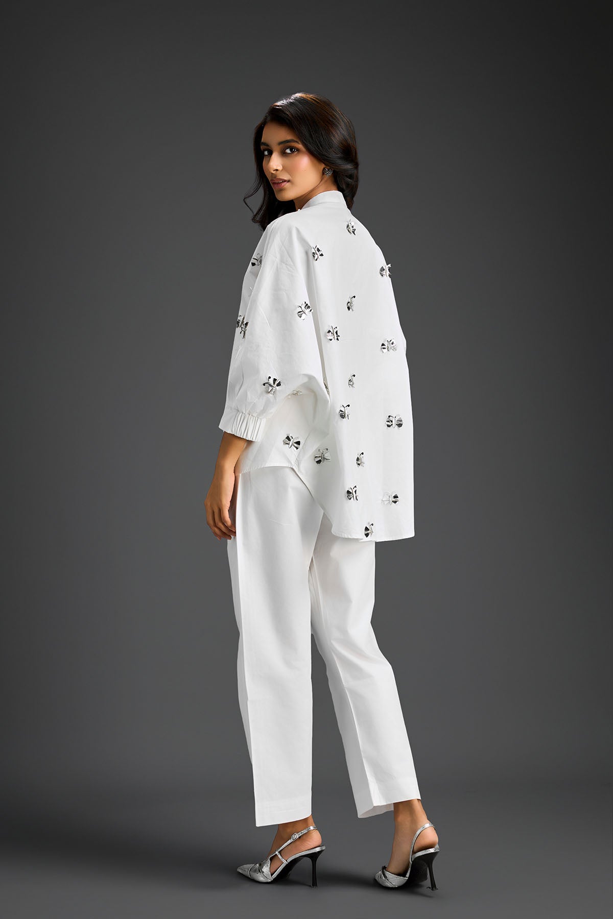 Deepika Arora White Cotton Co-ord Set ndian designer wear online shopping melange singapore 