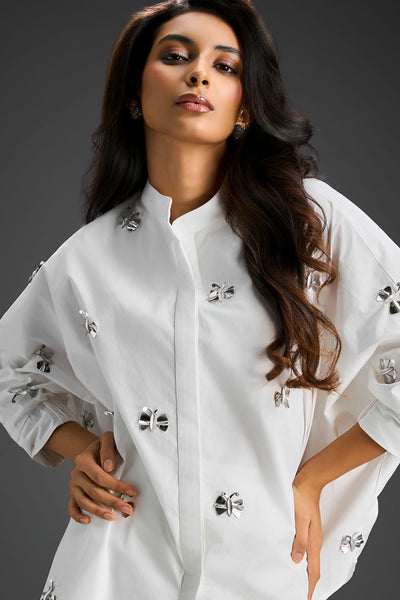 Deepika Arora White Cotton Co-ord Set ndian designer wear online shopping melange singapore 