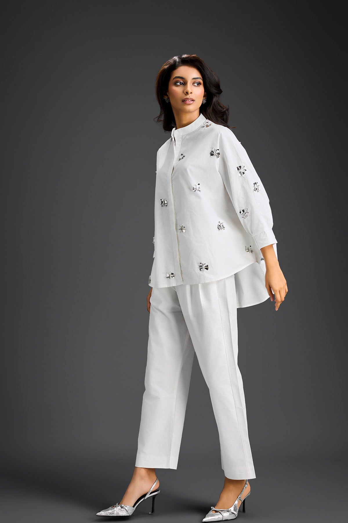 Deepika Arora White Cotton Co-ord Set ndian designer wear online shopping melange singapore 