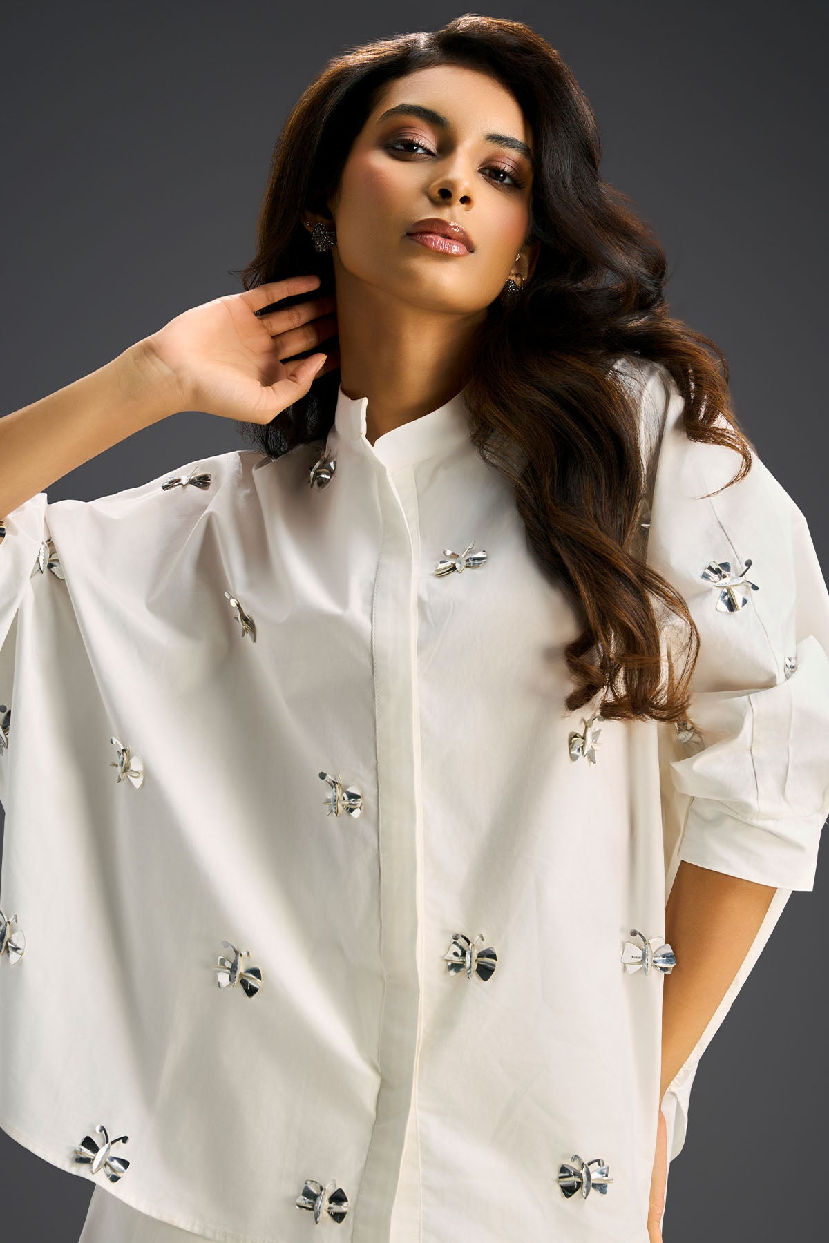 Deepika Arora White Cotton Shorts Co-ord Set indian designer wear online shopping melange singapore 