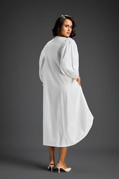 Deepika Arora White High-low V-neck Dress Indian designer wear online shopping melange singapore 
