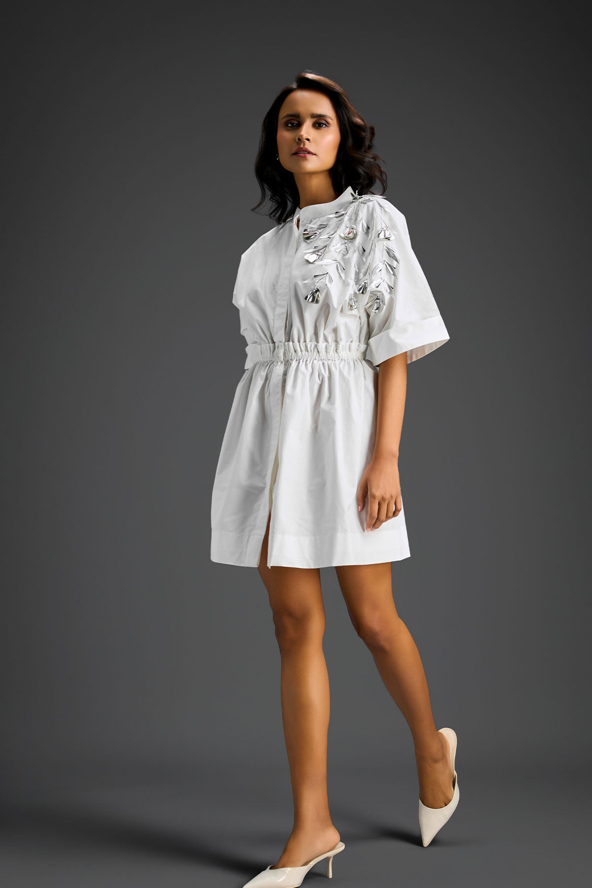 Deepika Arora White Shift Dress Indian designer wear online shopping melange singapore 