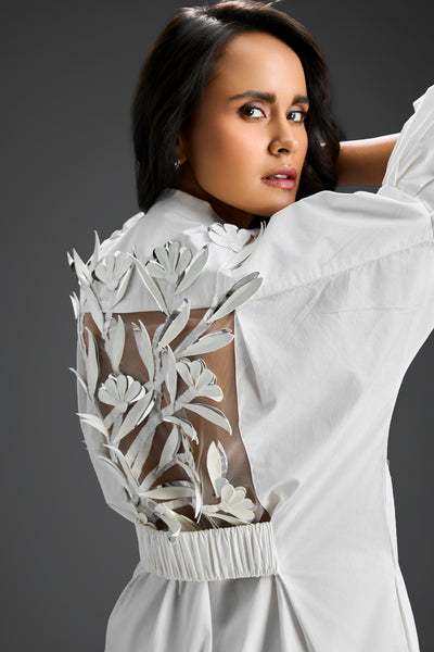 Deepika Arora White Shirt Dress Indian designer wear online shopping melange singapore 
