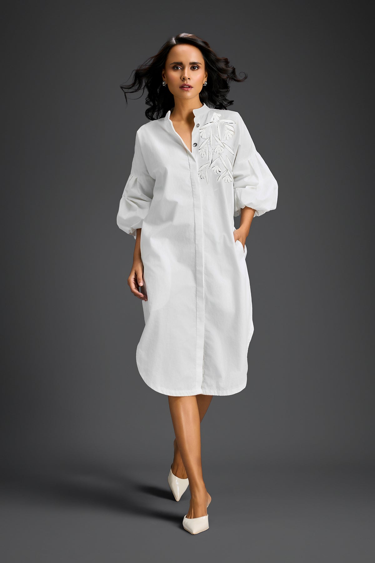Deepika Arora White Shirt Dress Indian designer wear online shopping melange singapore 
