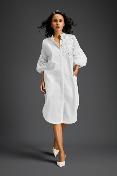 Deepika Arora White Shirt Dress Indian designer wear online shopping melange singapore 
