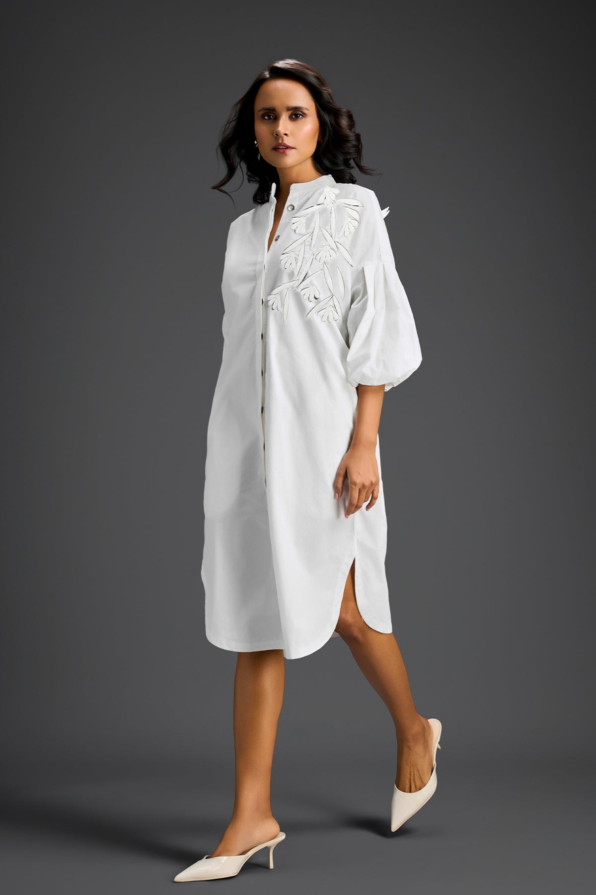 Deepika Arora White Shirt Dress Indian designer wear online shopping melange singapore 
