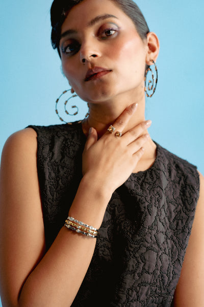 ESME Jewellery Velvet Sage Luminous Gold Indian designer wear online shopping melange singapore