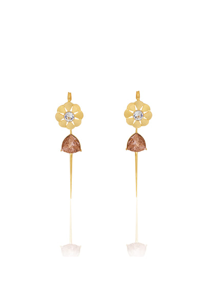 ESME Jewellery Vintage Lilies Dusty Pink In Yellow Gold Indian designer wear online shopping melange singapore