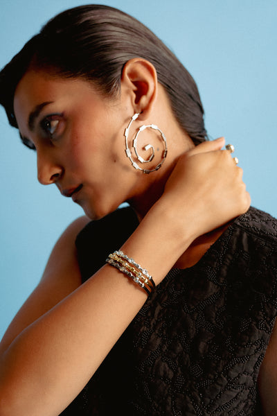 ESME Water Lily Diamond In Silver jewellery indian designer wear online shopping melange singapore