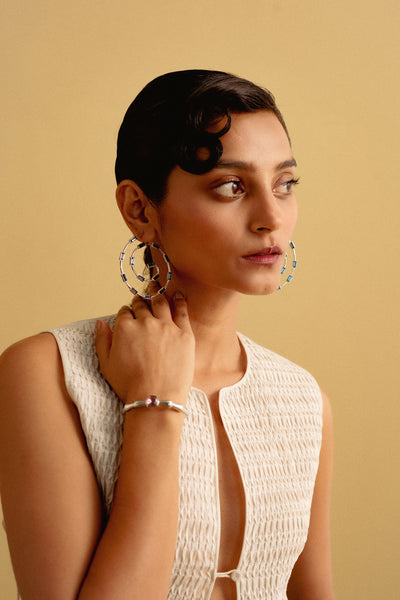 ESME White Peony Amethysts In Silver  jewellery indian designer wear online shopping melange singapore