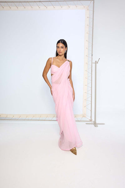 Ekaya Blush Pink Movable Brooch Saree indian designer wear online shopping melange singapore 