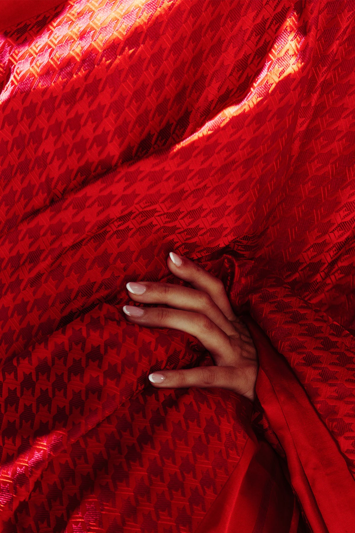 Ekaya Red Resham Houndstooth indian designer wear online shopping melange singapore 