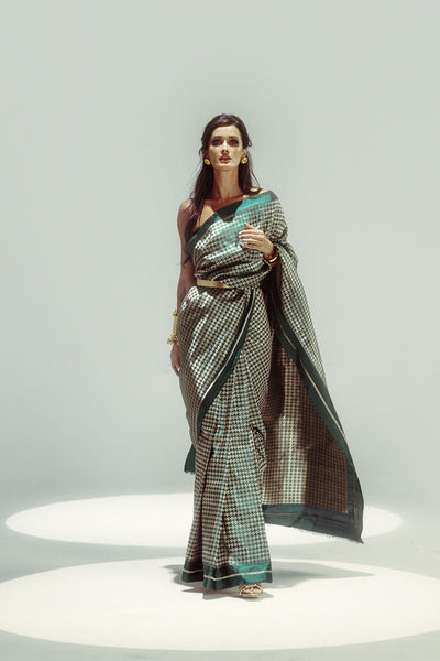 Ekaya Small Houndstooth Zari indian designer wear online shopping melange singapore 