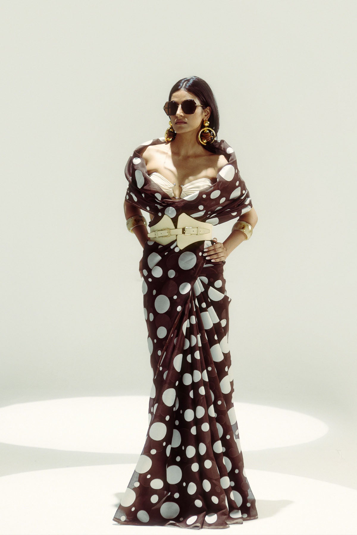 Ekaya Espresso confetti saree indian designer wear online shopping melange singapore