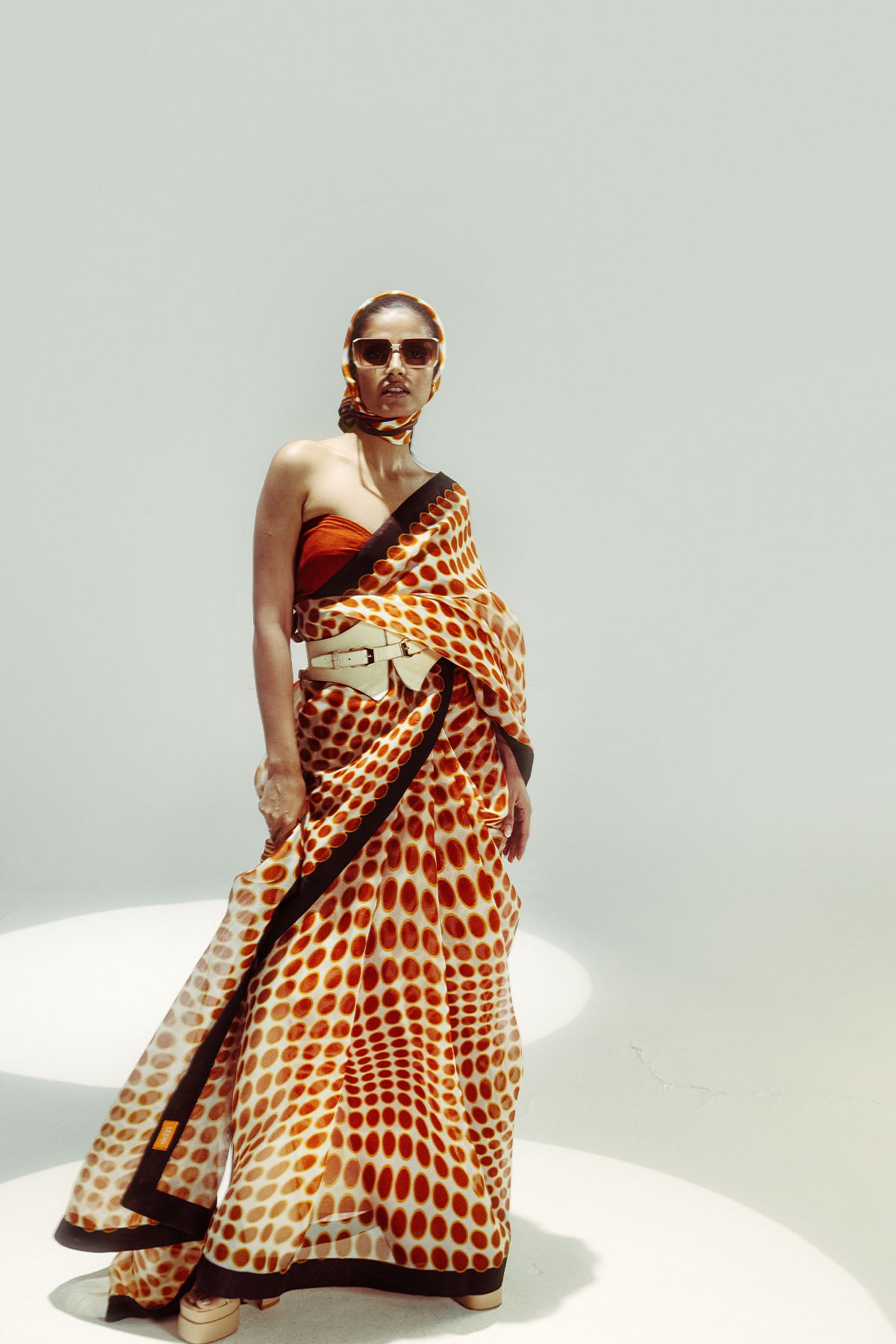 Ekaya Groovy Polka Ochre indian designer wear online shopping melange singapore 
