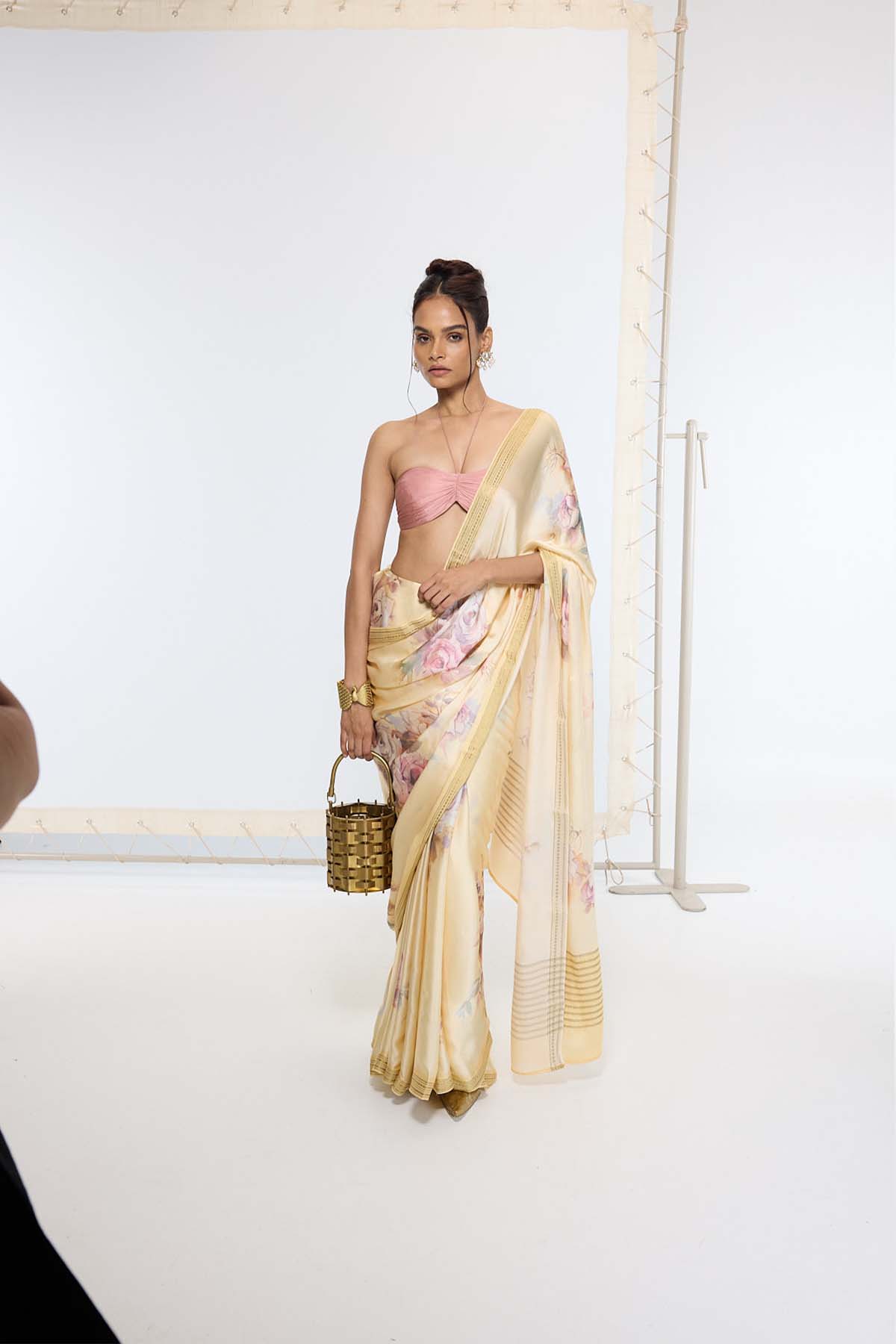 Ekaya Handwoven Biscotti Printed Saree indian designer wear online shopping melange singapore 