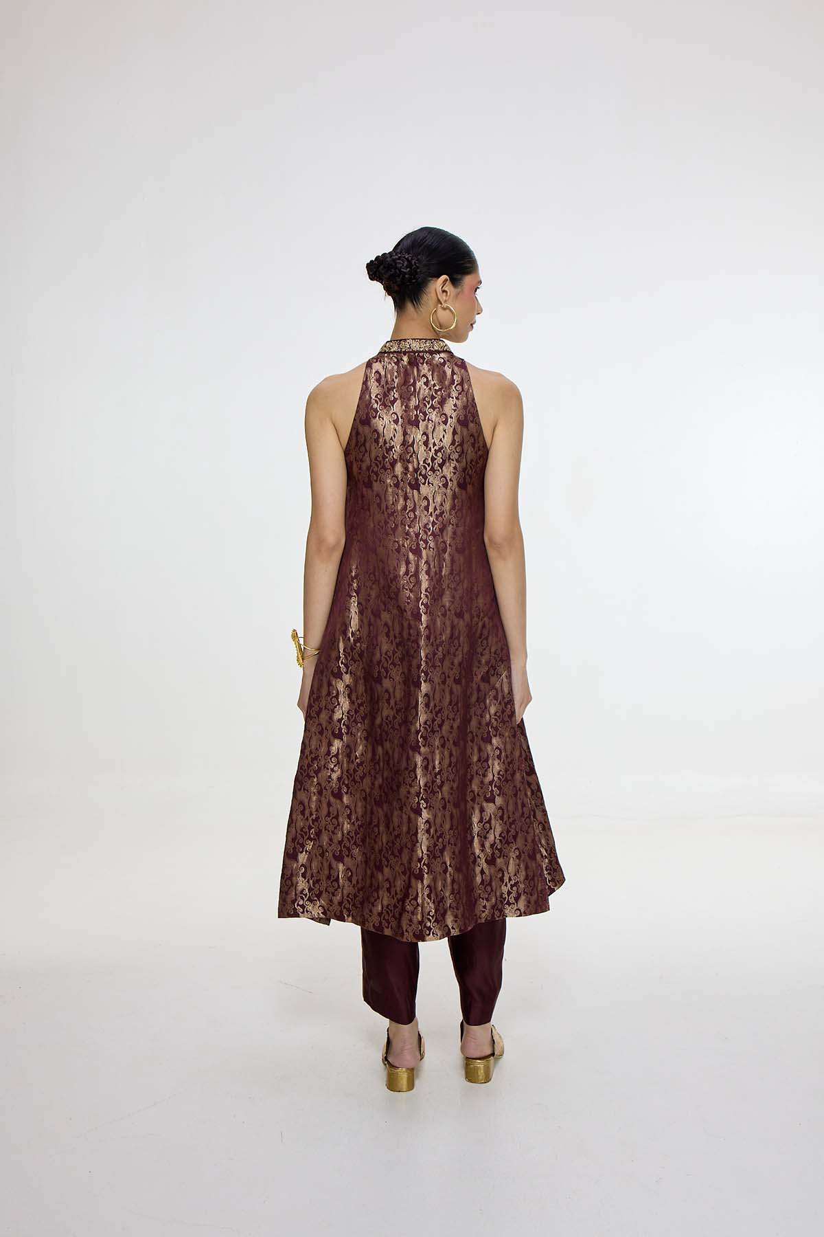 Ekaya Handwoven Cherry Red Kurta Set indian designer wear online shopping melange singapore 