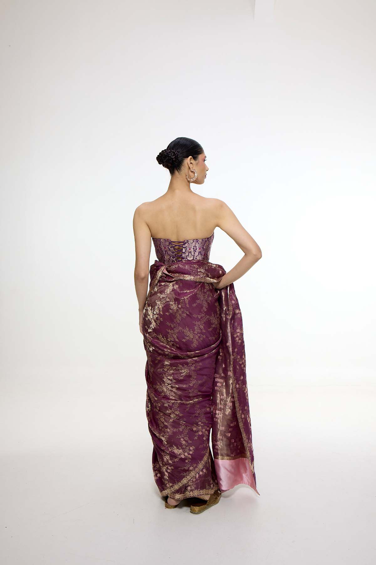 Ekaya Handwoven Cocoa Brown Saree Saree indian designer wear online shopping melange singapore 