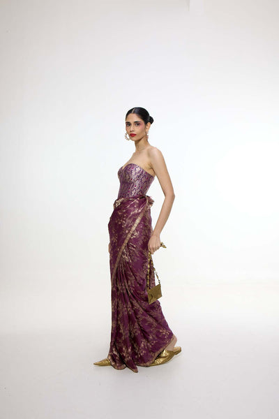 Ekaya Handwoven Cocoa Brown Saree Saree indian designer wear online shopping melange singapore 