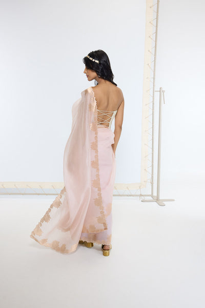Ekaya Handwoven Creamy Peach Saree indian designer wear online shopping melange singapore 