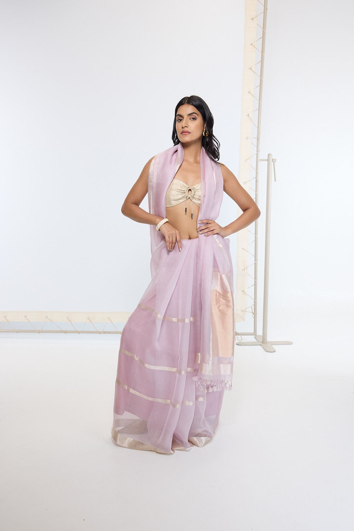 Ekaya Handwoven Dusty Grape Saree indian designer wear online shopping melange singapore 
