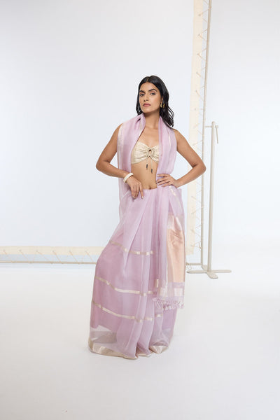 Ekaya Handwoven Dusty Grape Saree indian designer wear online shopping melange singapore 