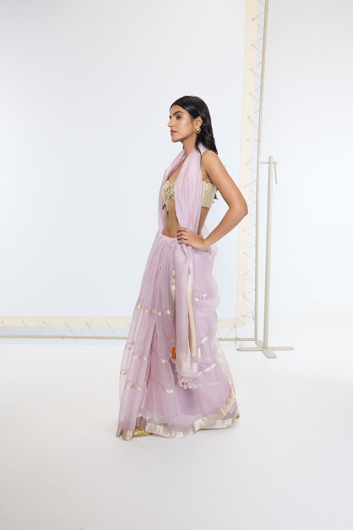 Ekaya Handwoven Dusty Grape Saree indian designer wear online shopping melange singapore 