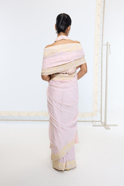Ekaya Handwoven Dusty Peach Saree indian designer wear online shopping melange singapore 