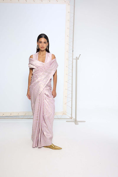Ekaya Handwoven Lilac Silk Saree indian designer wear online shopping melange singapore 