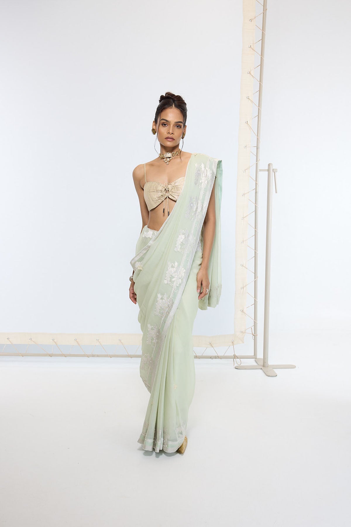 Handwoven Pastel Green Saree