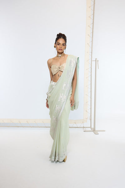 Handwoven Pastel Green Saree