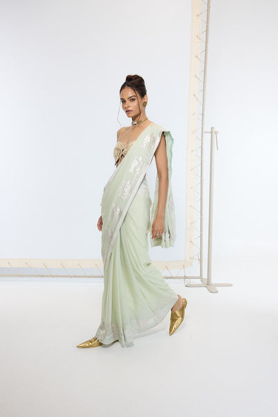 Handwoven Pastel Green Saree